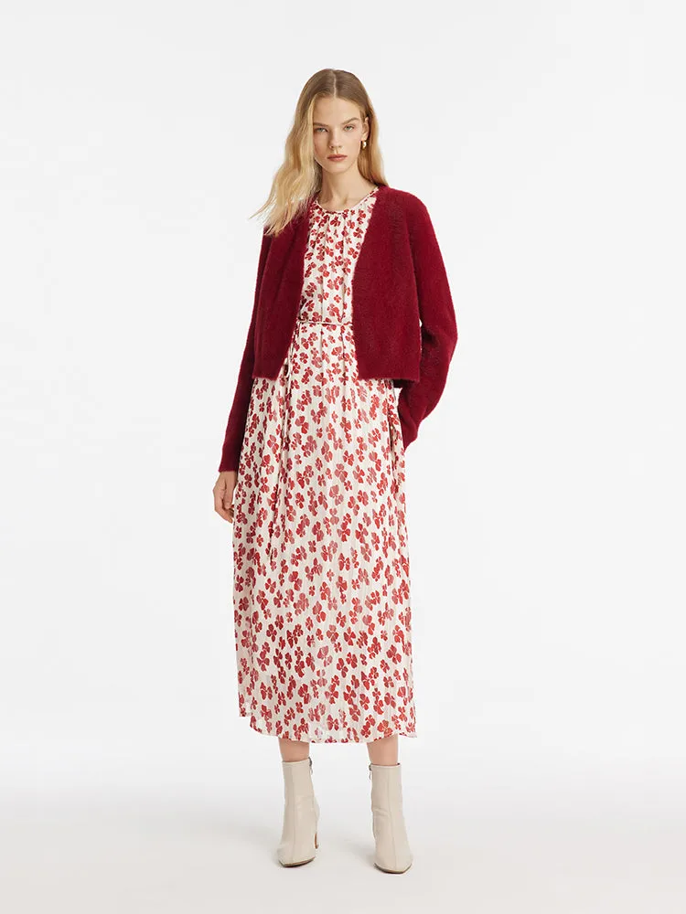 Printed Dress And Knitted Cardigan Two-Piece Set sold by Goelia product image thumbnail 4