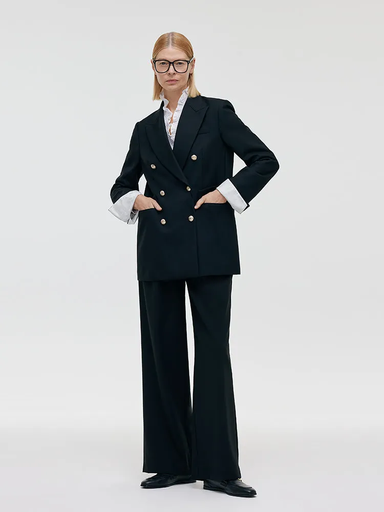 Worsted Wool Double-Breasted Women Blazer sold by Goelia product image thumbnail 2