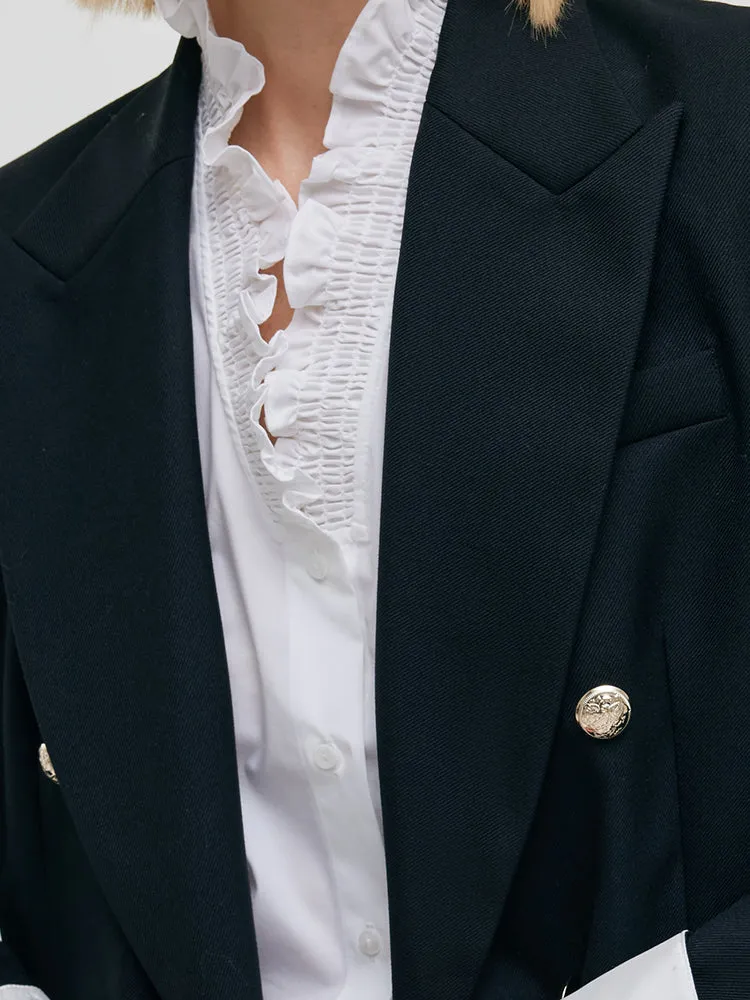 Worsted Wool Double-Breasted Women Blazer sold by Goelia product image thumbnail 5