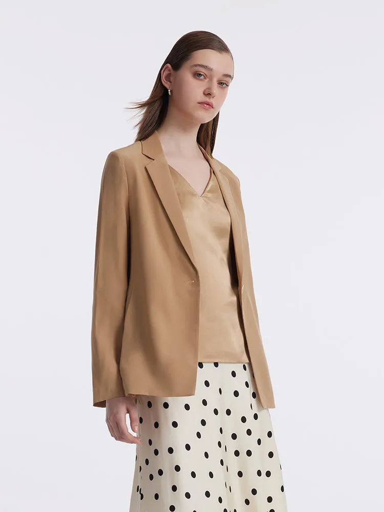 22 Momme Mulberry Silk Detachable Double-Layer Women Blazer sold by Goelia