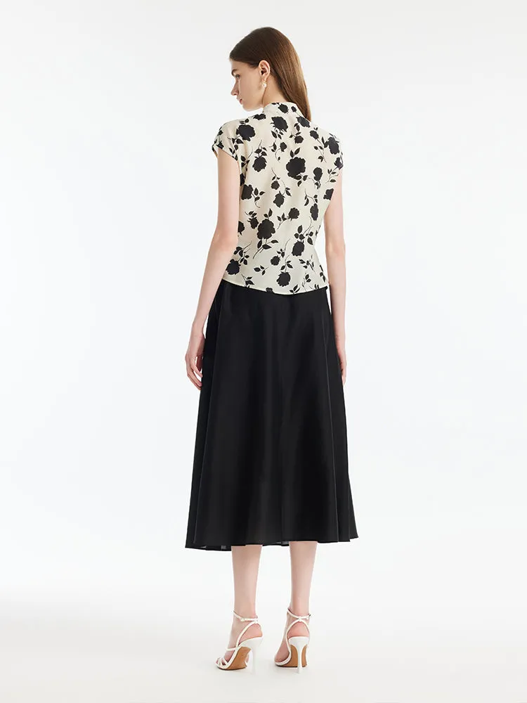 New Chinese-Style Acetate Rose Print Top And Skirt Two-Piece Set sold by Goelia product image thumbnail 3