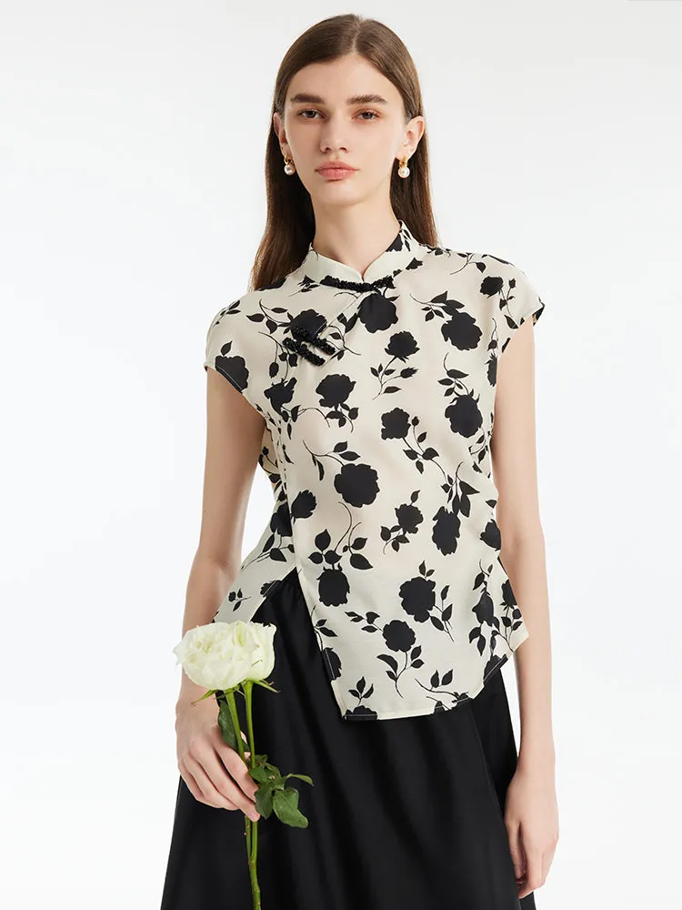 New Chinese-Style Acetate Rose Print Top And Skirt Two-Piece Set sold by Goelia product image thumbnail 4