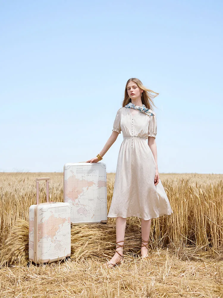 16 Momme Mulberry Silk Jacquard Women Midi Dress sold by Goelia product image thumbnail 2