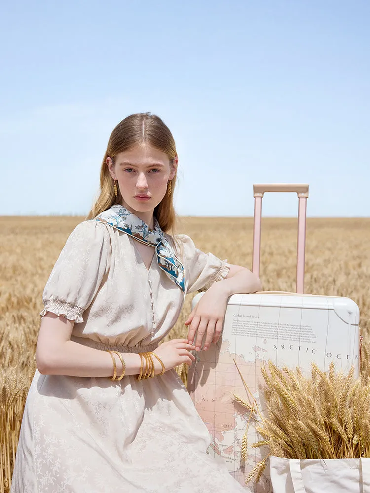 16 Momme Mulberry Silk Jacquard Women Midi Dress sold by Goelia product image thumbnail 5