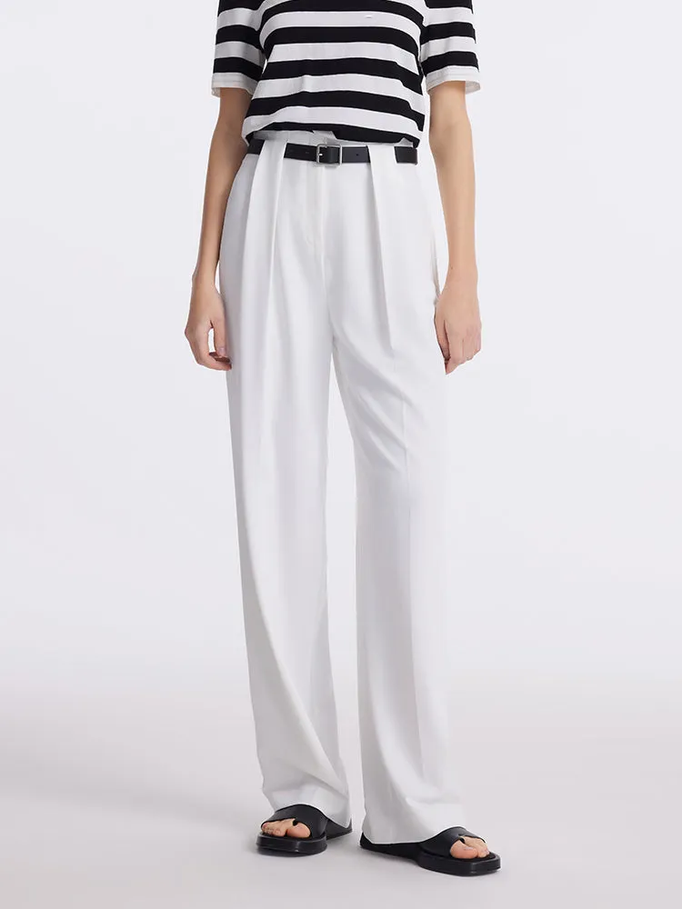 Straight Pleated Women Pants With Leather Belt sold by Goelia product image thumbnail 4