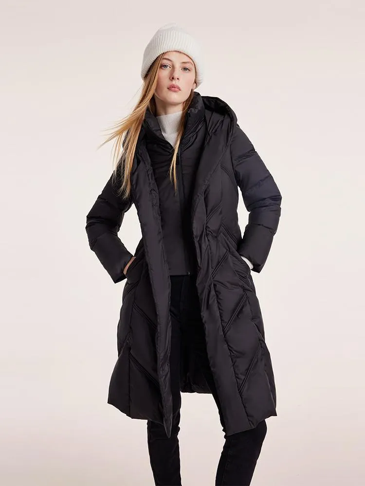 Triple Protection Fabric Gathered Waist Long Goose Down Garment sold by Goelia product image thumbnail 3