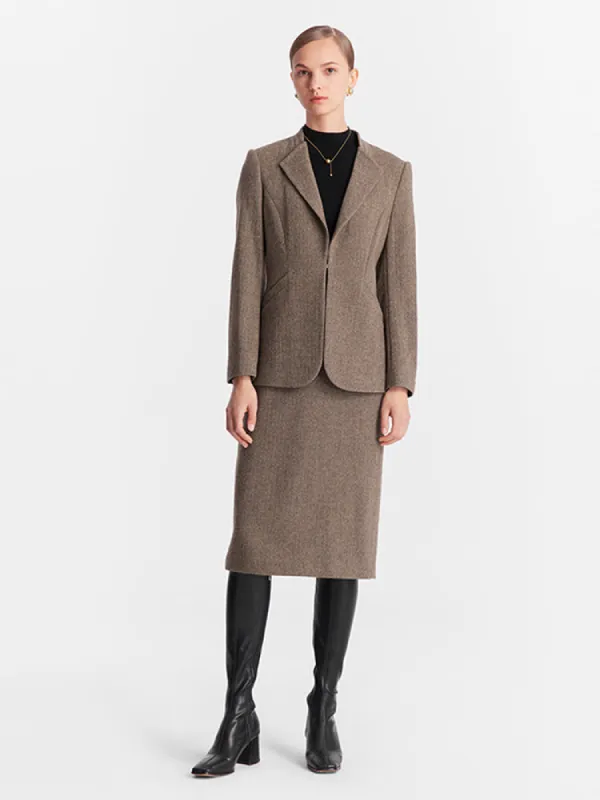 Knee-Length Washable Woolen Women Skirt sold by Goelia