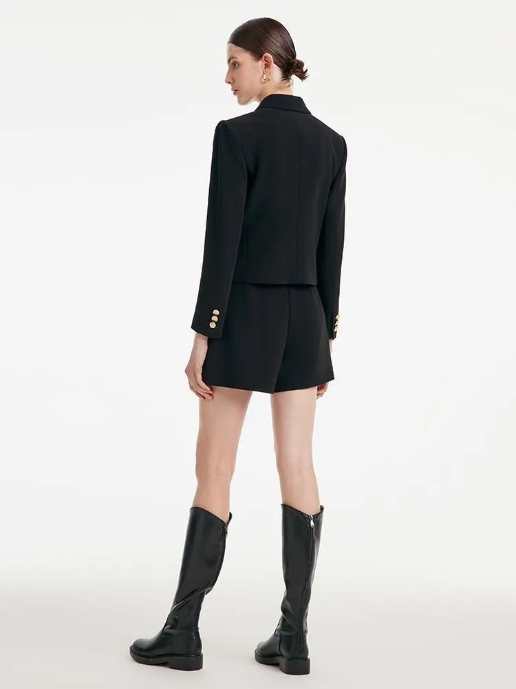 Acetate Blazer And High-waisted Shorts Two-Piece Suit sold by Goelia product image thumbnail 5