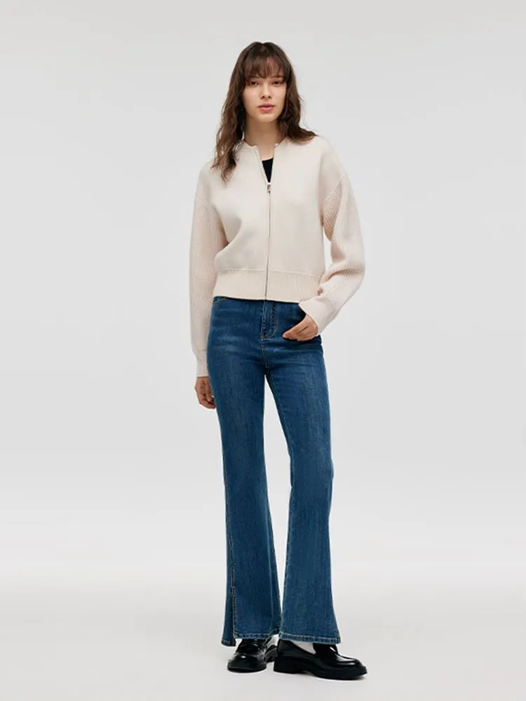 Wool Collarless Zip-Up Women Jacket sold by Goelia product image thumbnail 2