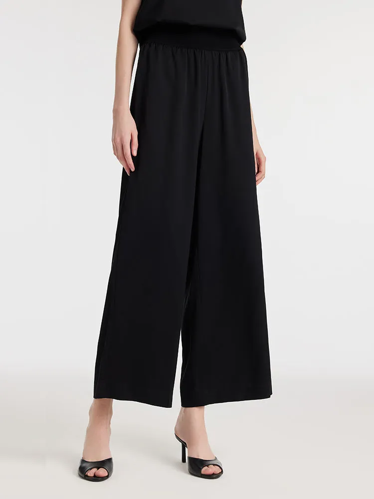 22 Momme Mulberry Silk Women Wide Leg Pants sold by Goelia