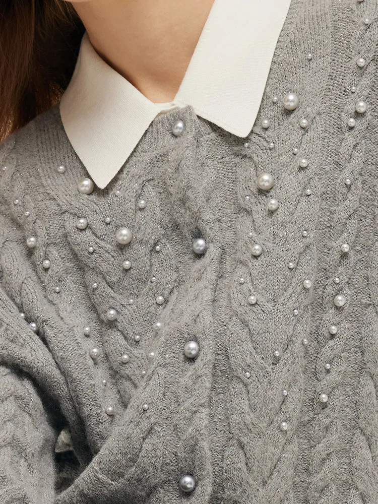 Mohair Blend Pearl Women Cardigan sold by Goelia product image thumbnail 5