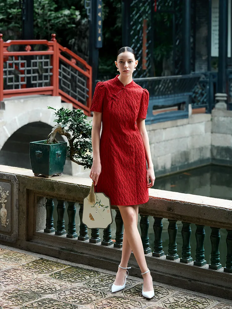 Jacquard Cheongsam Women Qipao Mini Dress sold by Goelia product image thumbnail 2