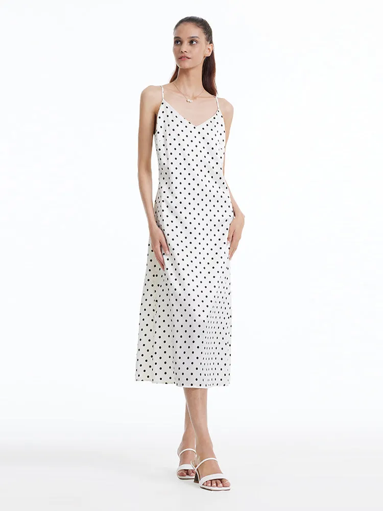 Polka Dots Spaghetti Strap Slip Maxi Dress sold by Goelia product image thumbnail 2