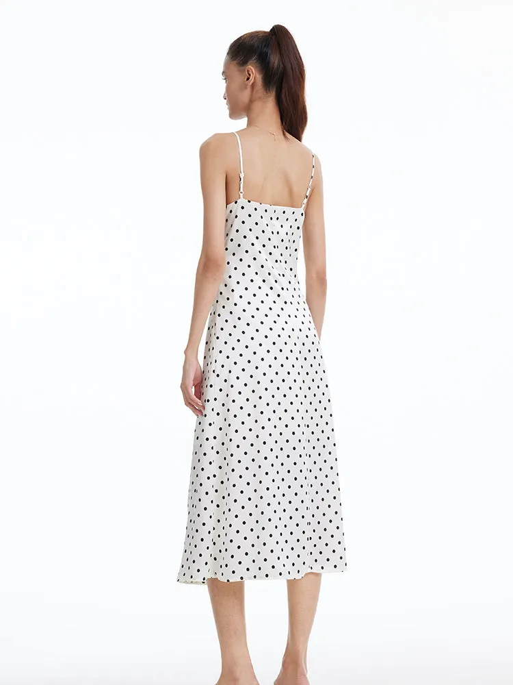 Polka Dots Spaghetti Strap Slip Maxi Dress sold by Goelia product image thumbnail 4