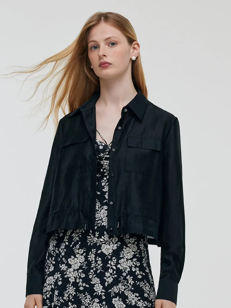 Tencel Crop Shirt With Adjustable Hem sold by Goelia product image thumbnail 3