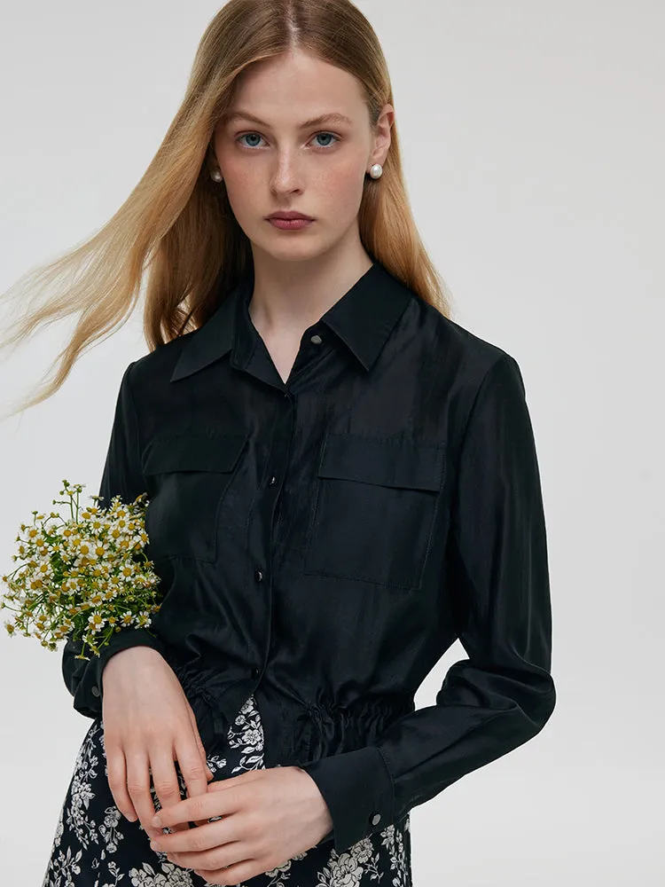 Tencel Crop Shirt With Adjustable Hem sold by Goelia product image thumbnail 2