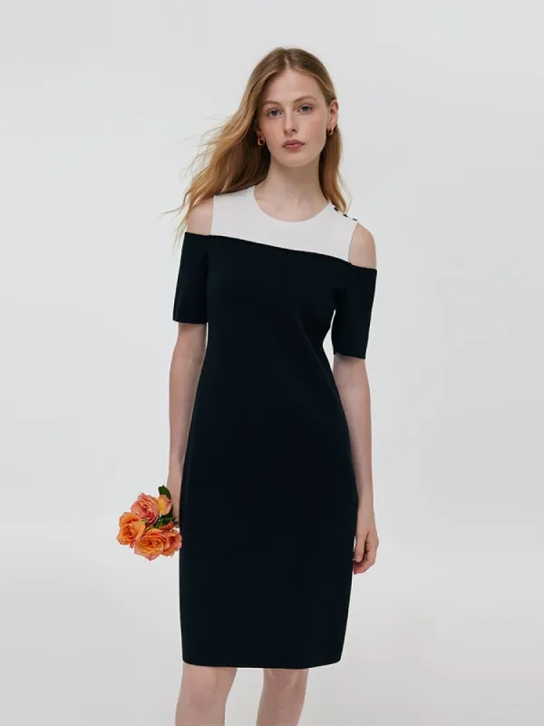 Knitted Cold Shoulder Women Mini Dress sold by Goelia