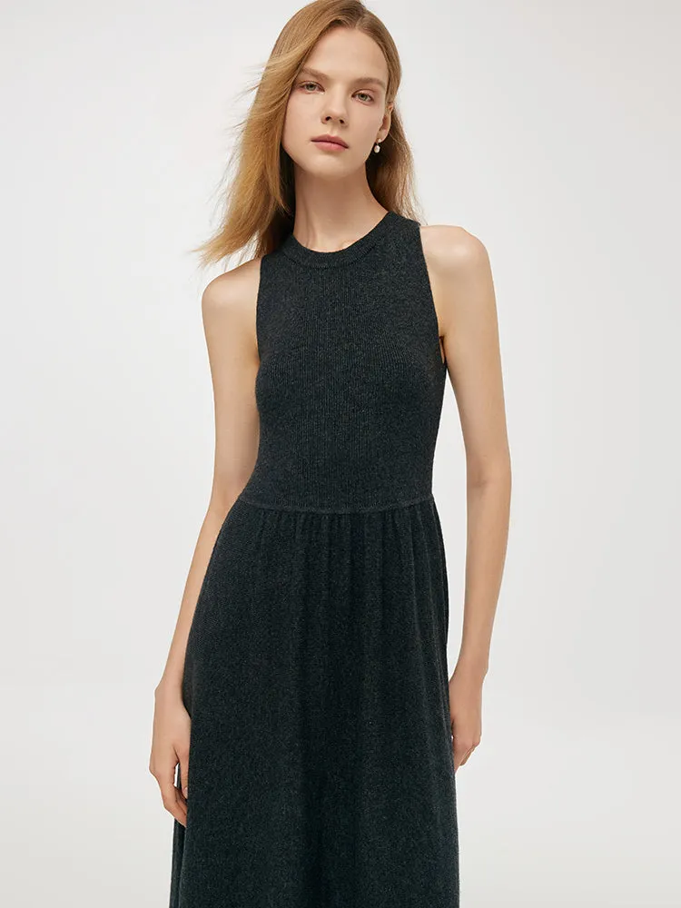 Wool Blend Multi-purpose Scarf And Sleeveless Knitted Midi Dress Two-Piece Set sold by Goelia product image thumbnail 5