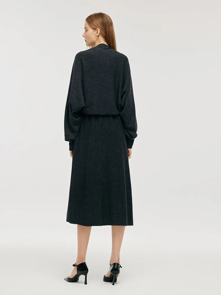 Wool Blend Multi-purpose Scarf And Sleeveless Knitted Midi Dress Two-Piece Set sold by Goelia product image thumbnail 4