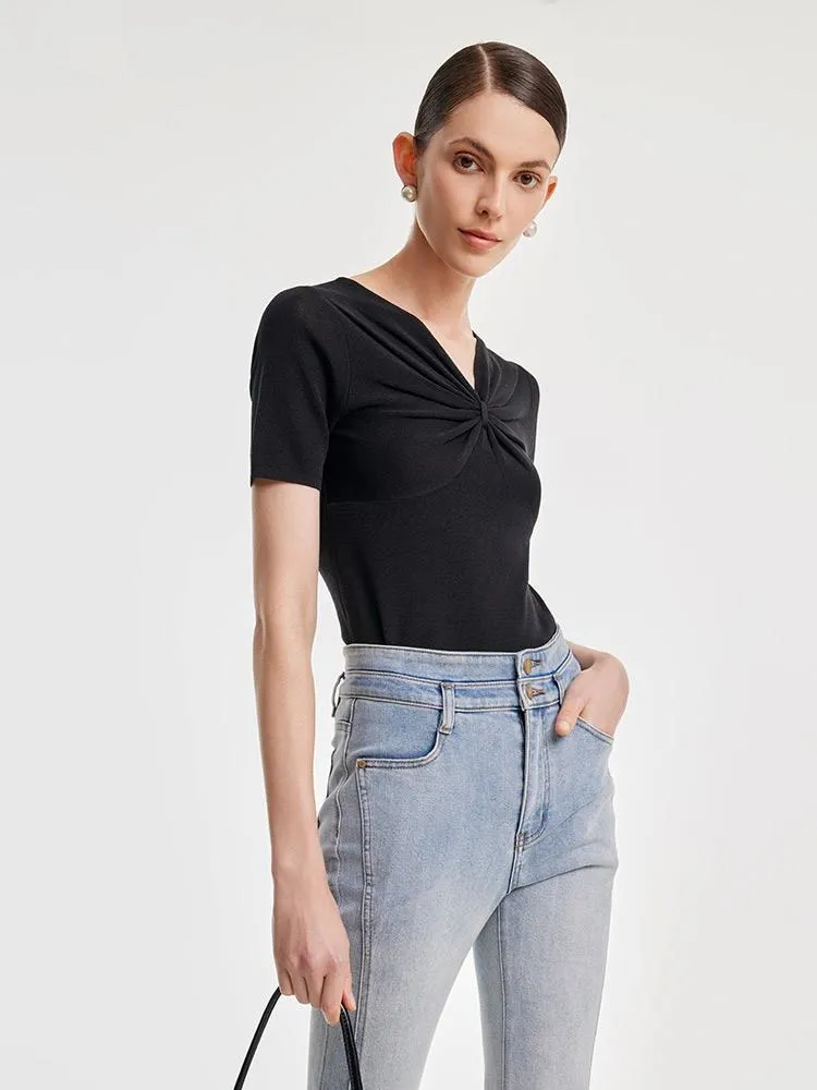 Acetate Twisted Pullover Knit Top sold by Goelia product image thumbnail 3