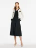 Contrast Trim Cardigan And Vest Dress Two-Piece Set sold by Goelia