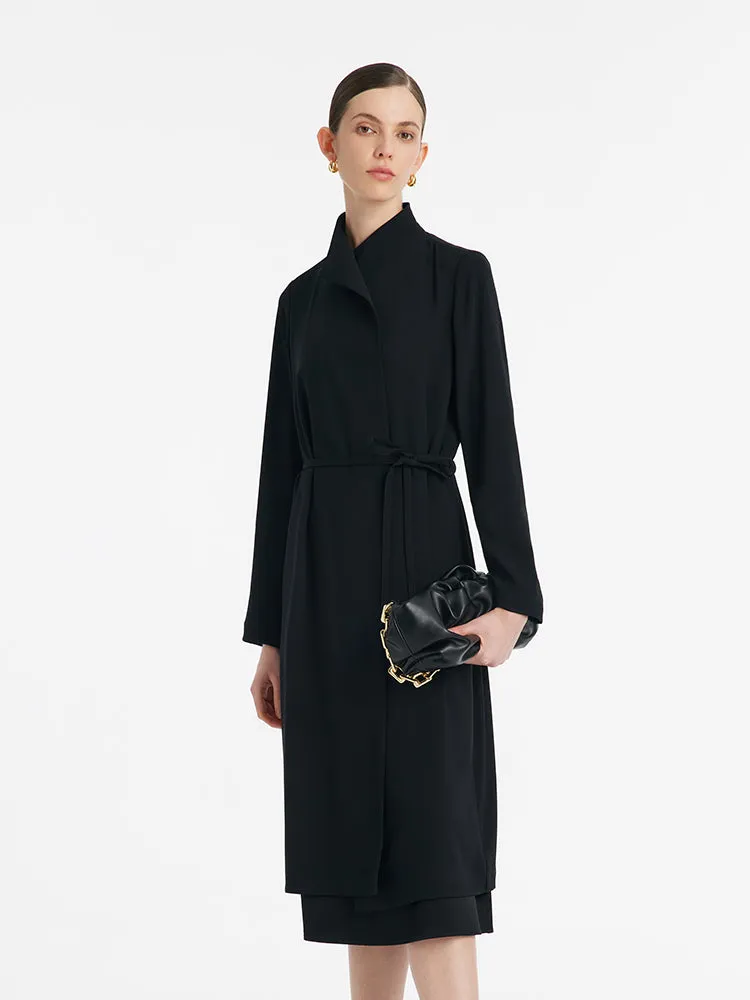 Triacetate Women Trench Coat With Belt sold by Goelia