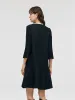Tweed A-Line Ruffle Collared Women Midi Dress sold by Goelia