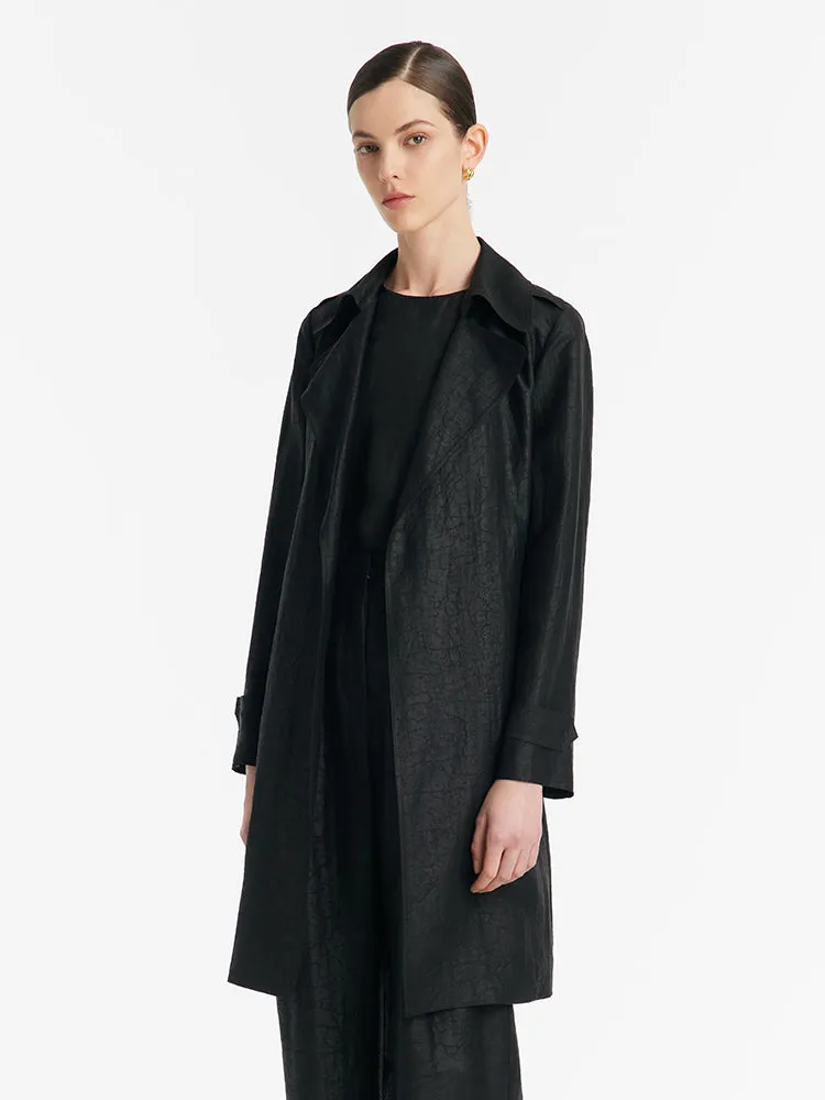 18 Momme Xiang Yun Silk Women Trench Coat With Belt sold by Goelia product image thumbnail 5