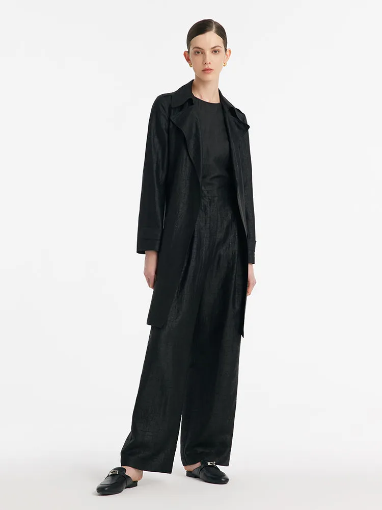 18 Momme Xiang Yun Silk Women Trench Coat With Belt sold by Goelia product image thumbnail 3