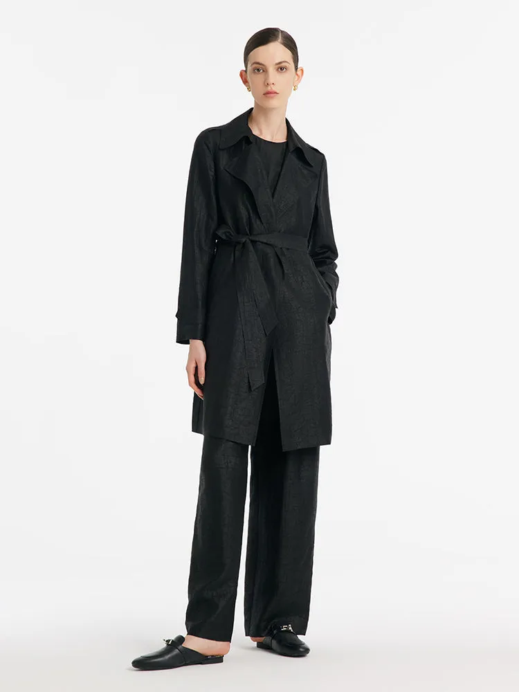 18 Momme Xiang Yun Silk Women Trench Coat With Belt sold by Goelia product image thumbnail 2