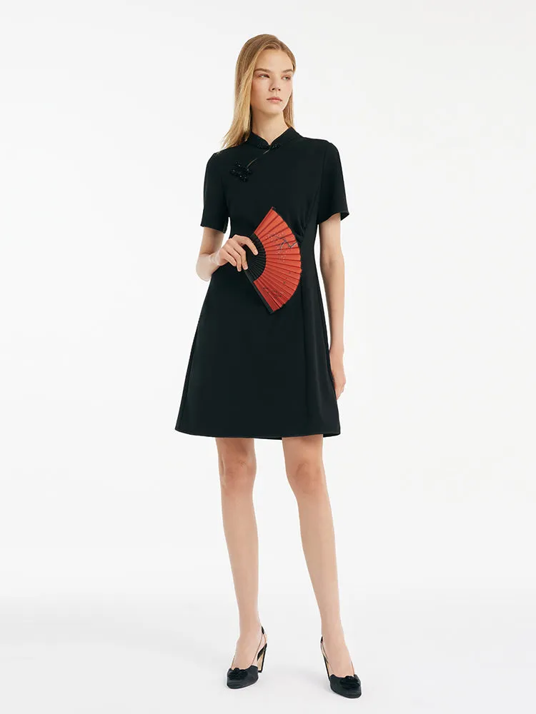 New-Chinese Style Knitted Women Qipao Mini Dress sold by Goelia product image thumbnail 2