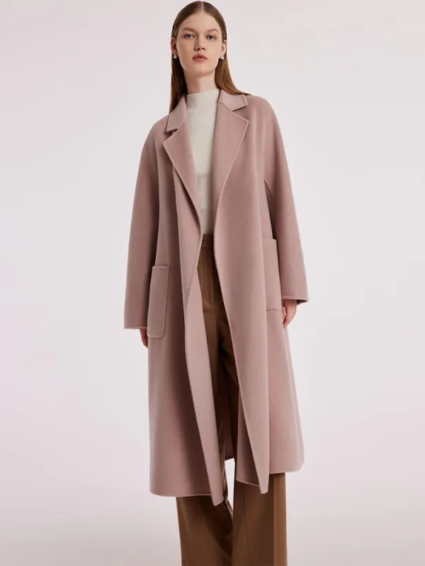 Pure Cashmere Tie-up Women Coat sold by Goelia