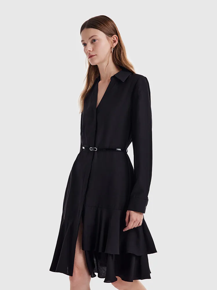 V-neck Aceticacid Midi Dress With Belt sold by Goelia product image thumbnail 3