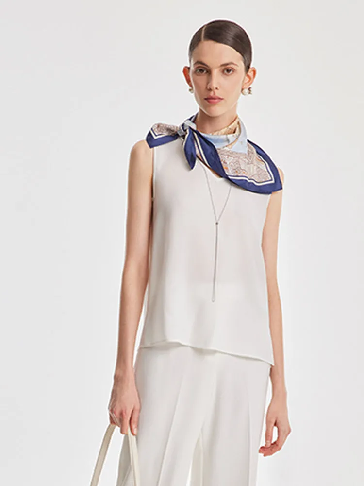 14 Momme 61 Square Map Silk Scarf sold by Goelia product image thumbnail 2