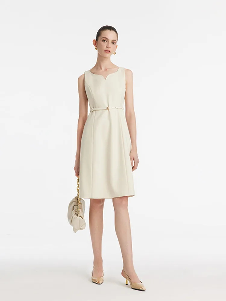 Worsted Wool Women Mini Vest Dress With Belt sold by Goelia product image thumbnail 2