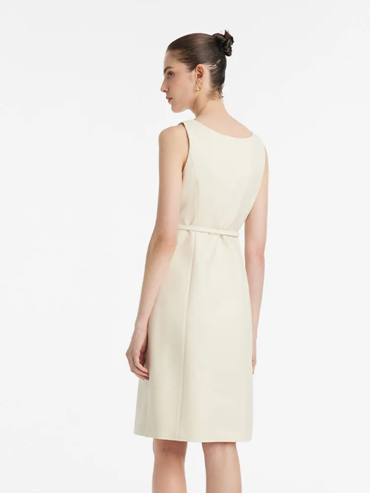 Worsted Wool Women Mini Vest Dress With Belt sold by Goelia product image thumbnail 5