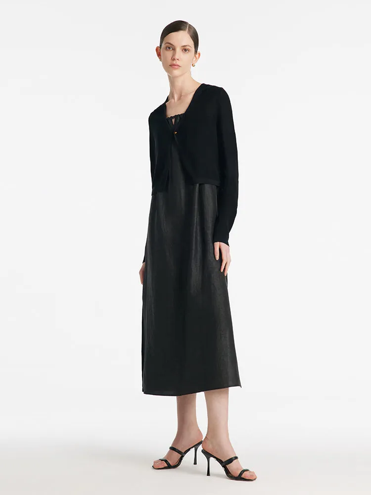 Jade Button Knitted Women Crop Cardigan sold by Goelia product image thumbnail 2