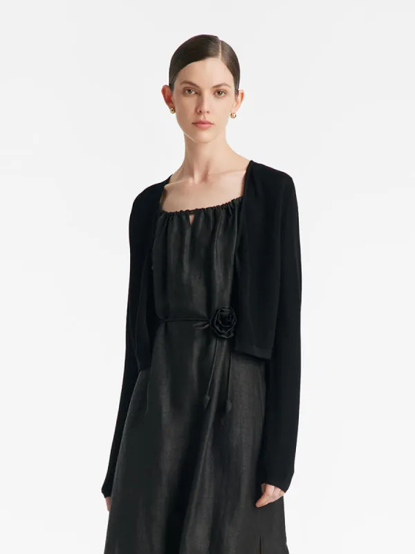 Jade Button Knitted Women Crop Cardigan sold by Goelia