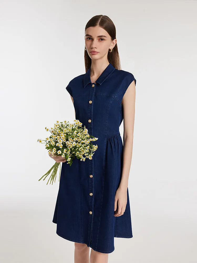 Denim Single-Breasted Women Mini Dress sold by Goelia product image thumbnail 4