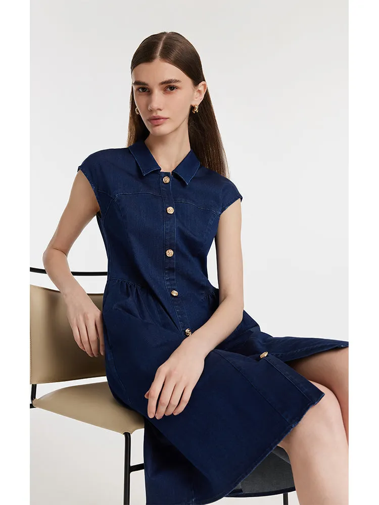 Denim Single-Breasted Women Mini Dress sold by Goelia product image thumbnail 5