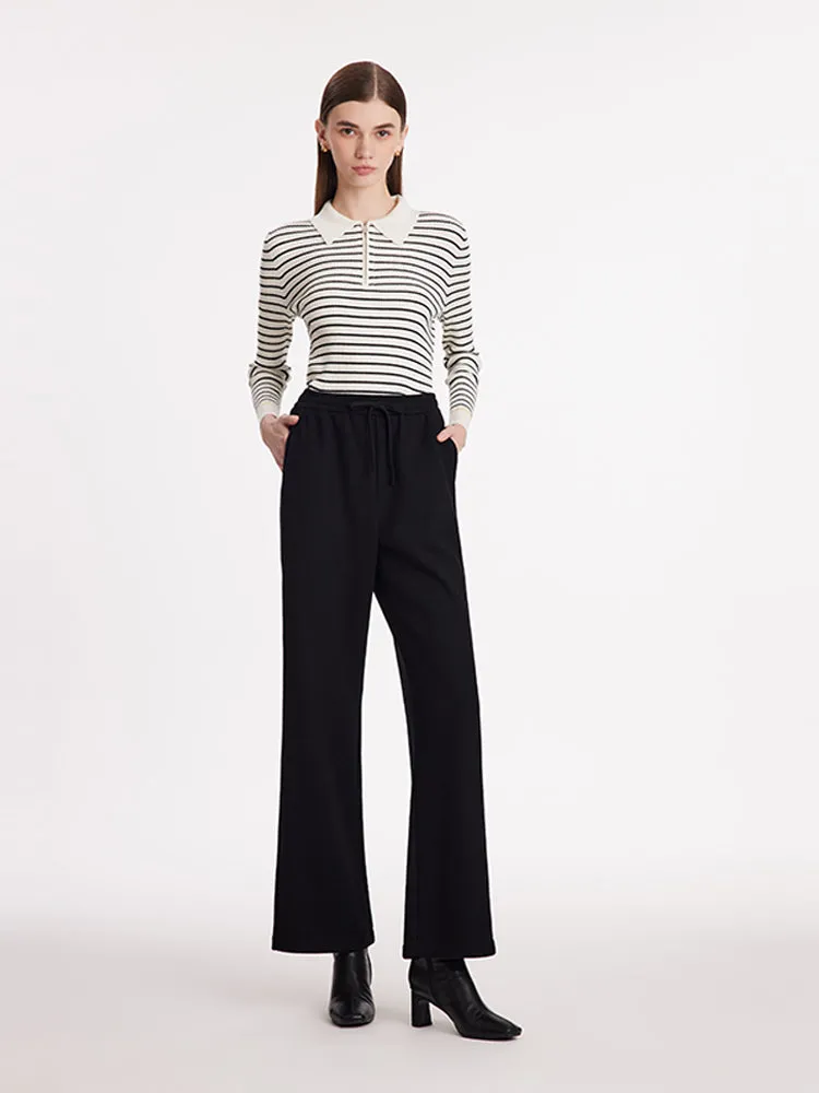 Knitted Straight Women Pants With Elastic Waistband sold by Goelia product image thumbnail 2
