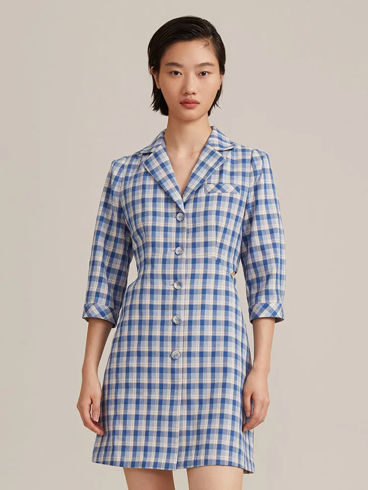 Gathered Waist Plaid Mini Dress sold by Goelia product image thumbnail 2