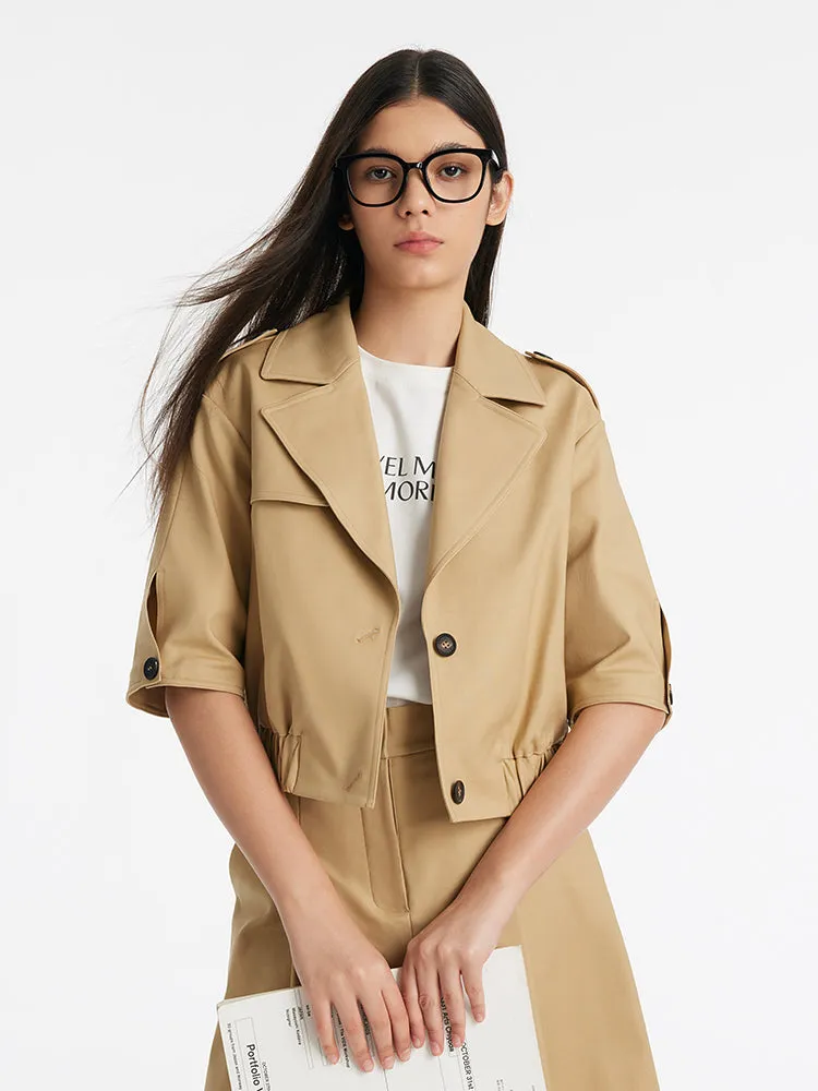 Loose H-Line Lapel Women Crop Jacket sold by Goelia product image thumbnail 3