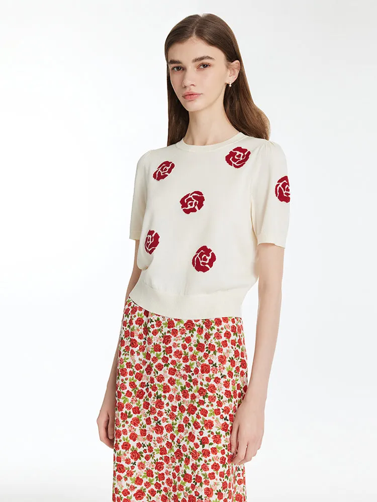 Rose Print High-Waisted Women Half Mermaid Skirt sold by Goelia product image thumbnail 4