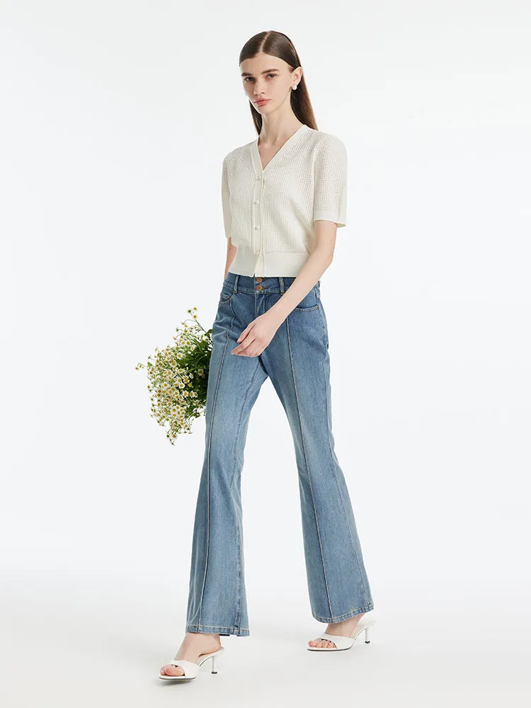 Openwork Single-Breasted Women Knitted Cardigan sold by Goelia product image thumbnail 4