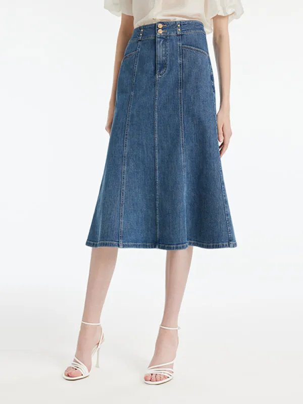 Denim High-Waisted Mermaid Women Skirt sold by Goelia