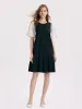 A-Shape Patchwork Puff Sleeve Mini Dress sold by Goelia
