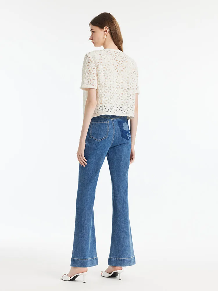 Openwork Single-Breasted Women Crop Jacket sold by Goelia product image thumbnail 3