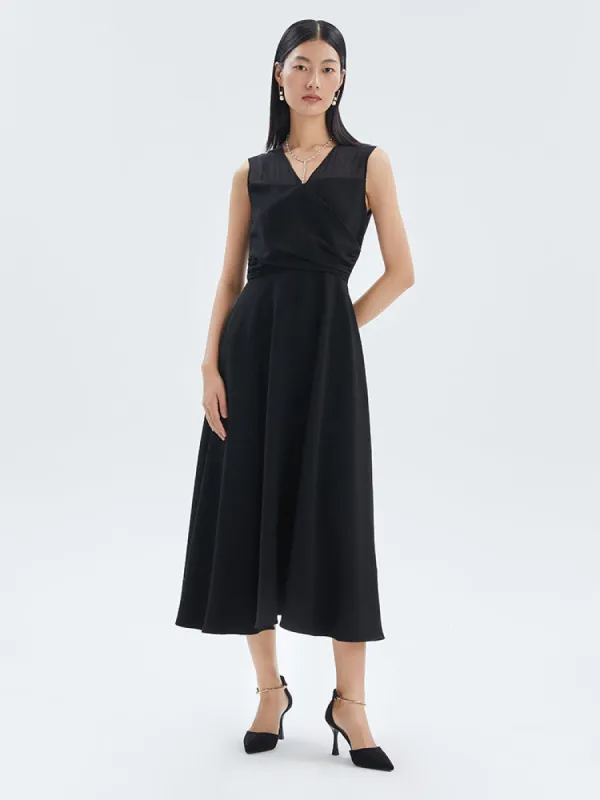 Triacetate Gathered Waist Maxi Dress sold by Goelia