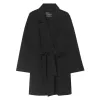 Mid-Length Woolen And Silk-Blend Women Coat sold by Goelia